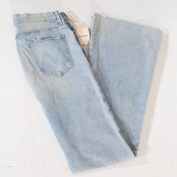 Mother The Super Cruiser Double Heel Fray Jeans in Nature of the Game - Picture 1 of 11